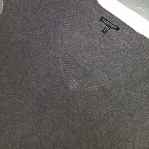 Eileen Fisher Sweater V-Neck Gray Wool Blend Knit Long‎ Sleeve Womens
